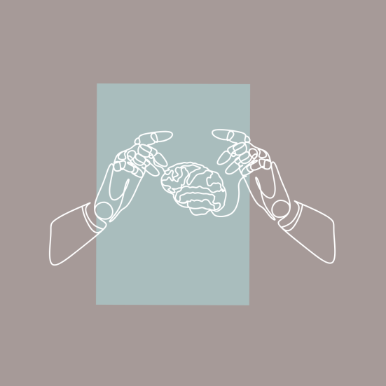 Kunstige hænder holder hjerne