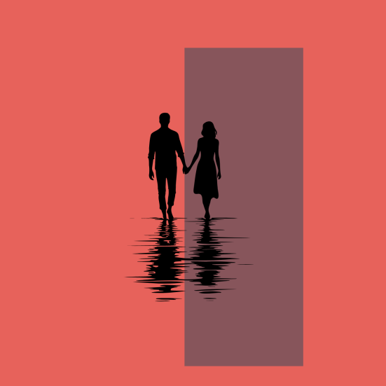 Grafik af par, der holder i hånd