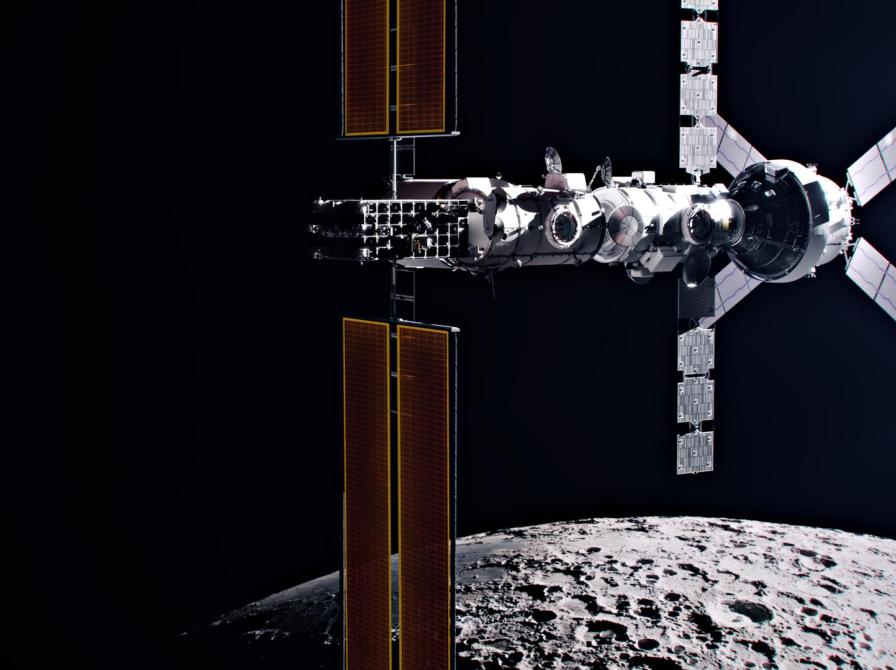 Visualisering af Lunar Gateway i kredsløb over Månen / Billede:NASA