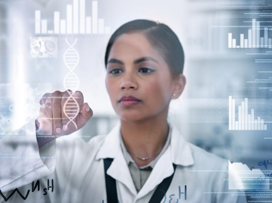 Kvindelig forsker i DNA