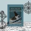 Forsiden af Bent Hallers gendigtning af Odysseen med maritime grafikker 