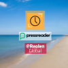 Foto af dansk sommerstrand i baggrunden, logoer for digitale tilbud forrest. 